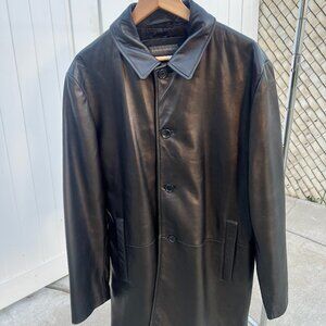Banana Republic - Men's Black Button down leather jacket - Medium